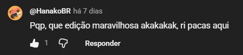 Comentário: Que edição maravilhosa, ri pacas aqui